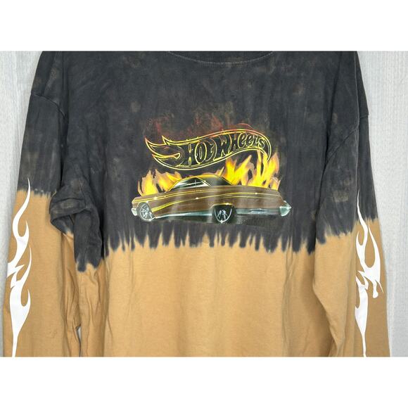 Forever 21 Hot Wheels T-shirt Mens M Long Sleeved Ombre Retro Logo Classic - Picture 3 of 8